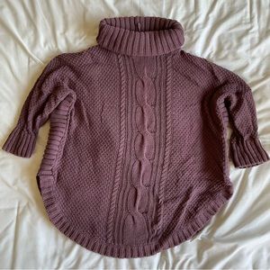 Express mauve cable knit turtleneck sweater women’s size medium